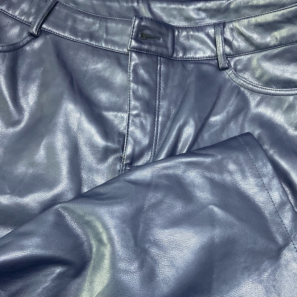 Garage faux leather wide leg pants